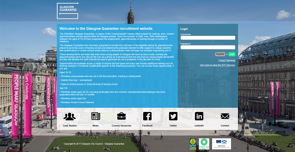 Glasgow Guarantee website screenshot