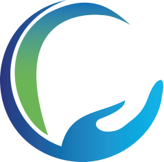 C letter made with hand graphic